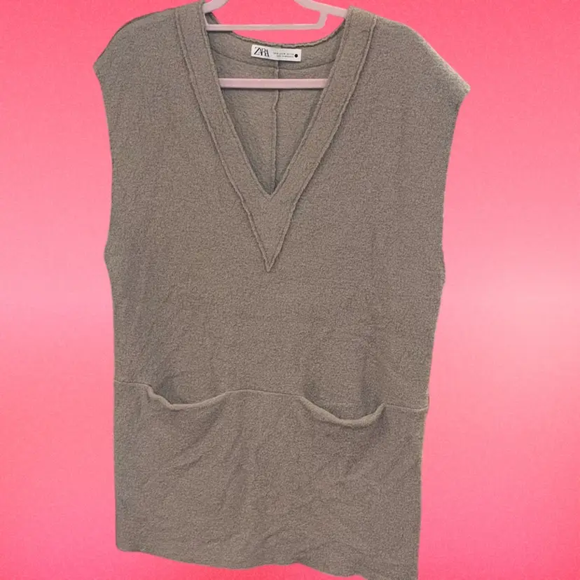 ZARA WOMAN NEW WOOL VEST FRONT POCKET MINIMALIST CAPSULE COLLECTION