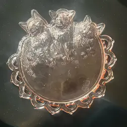 Kitty Cat Pink Glass Plate