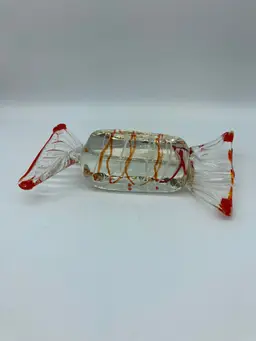 Giant Hand Blown Art Glass 'Wrapped' Candy Piece ~ Paperweight
