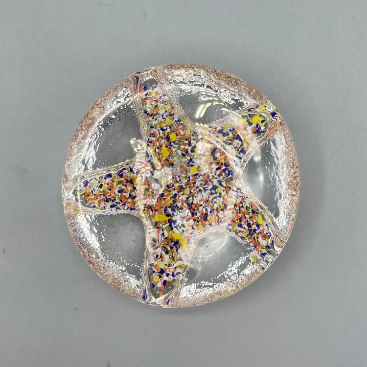 Small Starfish Paperweight with Applied Multicolored Glass "Beads"
