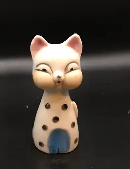 Kitsch Japan 4” Kitty White W/black polka Dots
