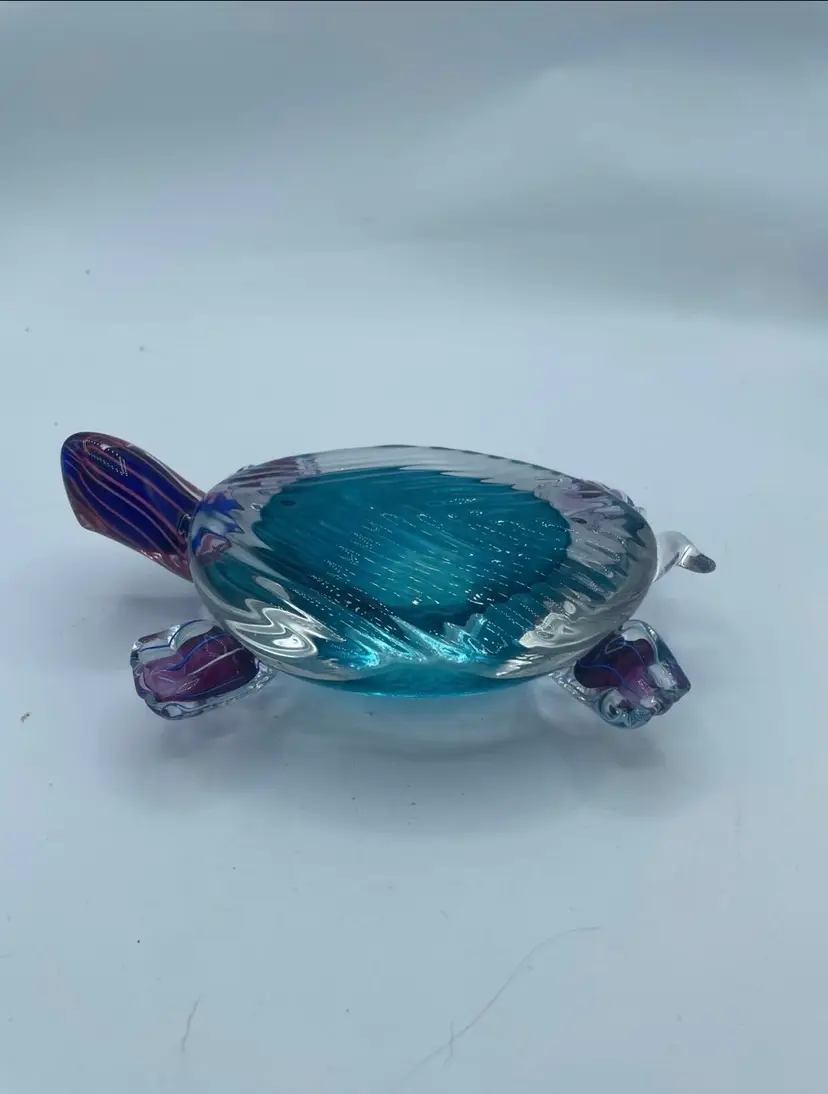 Hand blown art glass turtle
