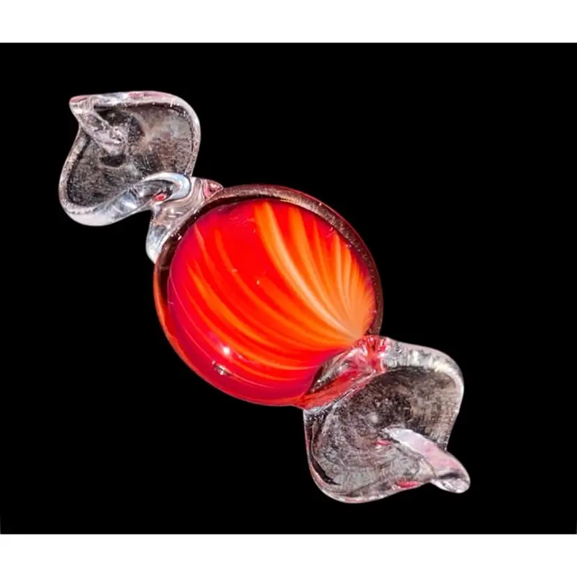 #01- Vintage 1980's /90's  Unknown Artist Art Glass Candy  As Pictured