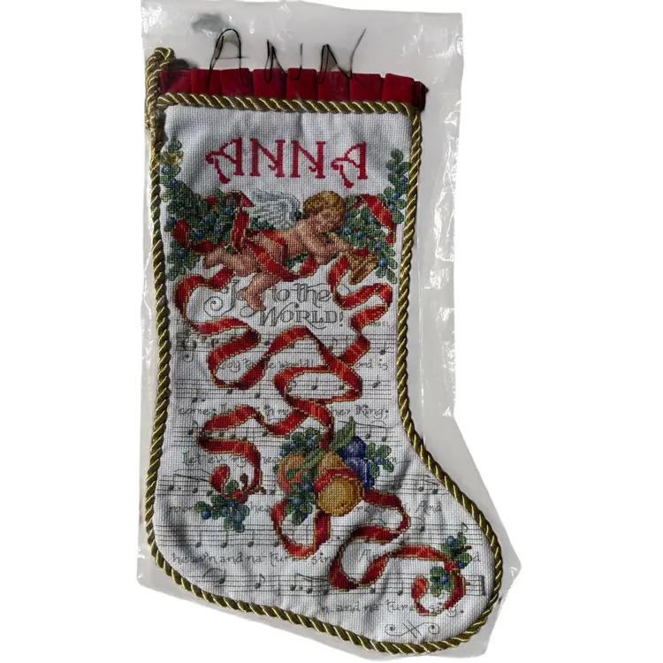Anna Vintage Needlepoint Stocking