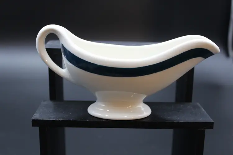 #1 - 1945 Walker Gravy Boat, Diner China Style with think green band