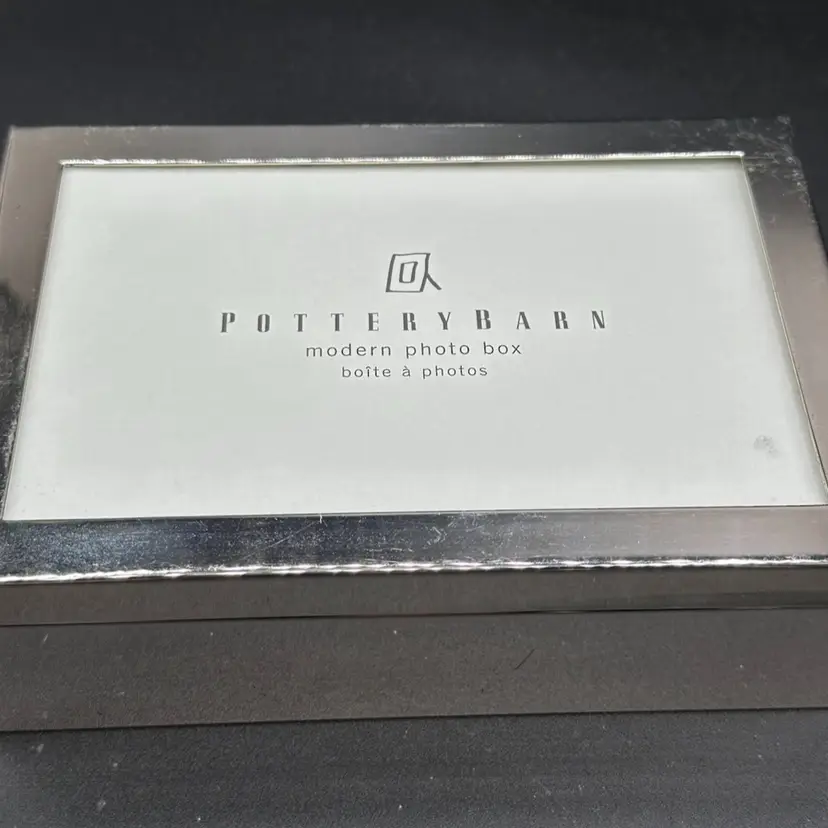 Pottery Barn Jewelry Storage Box Silver Plated With Photo Frame Lid