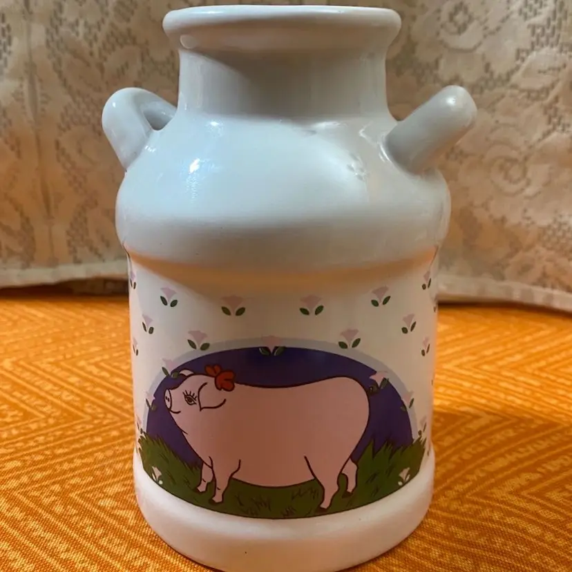 Kitschy Piggy Ceramic Jug / Caddy / Vase