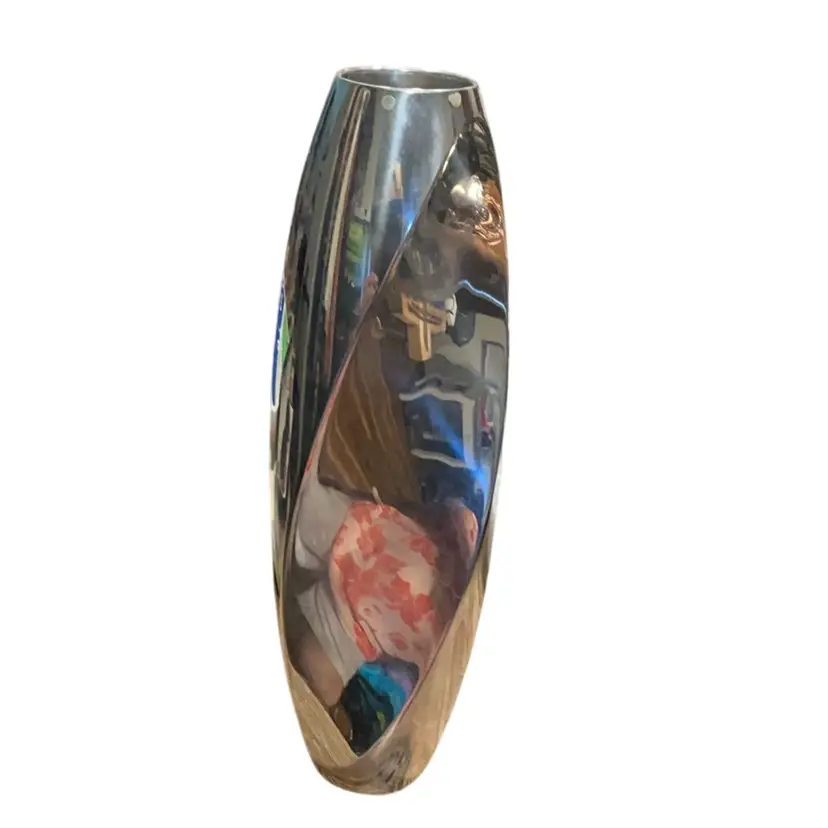 Nambe Metal Twist Vase. Signed And Numbered 6228. Measures 8.5x2.5