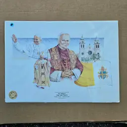 Poster Pope John Paul II 1987 Papal Phoenix Arizona Visit Tour 15×20¾" with Sticker
