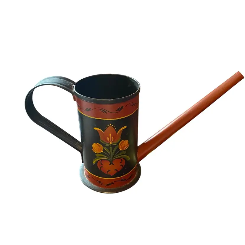 vintage toleware watering can.  Folk Art