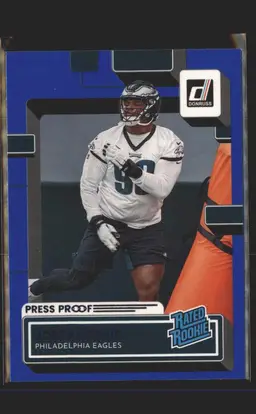 2022 Donruss #353 Jordan Davis Blue Press Proof - (139) - Philadelphia Eagles