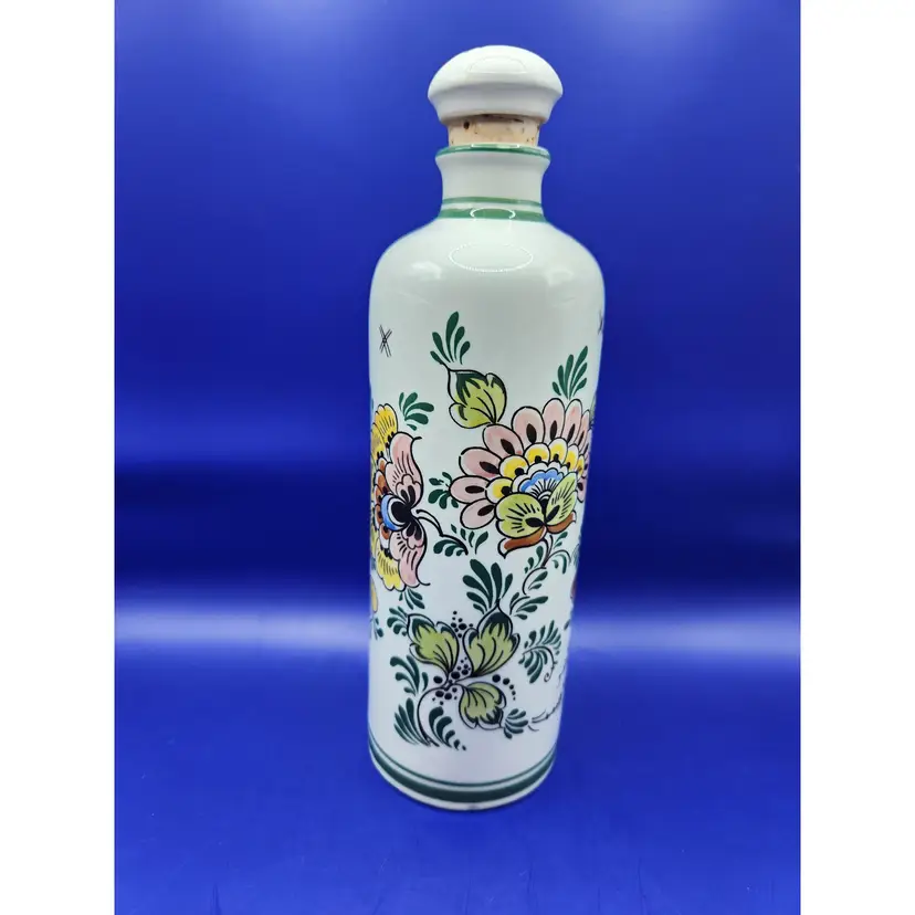 Bols Delft Polychrome Ceramic Flower Decanter - Holland