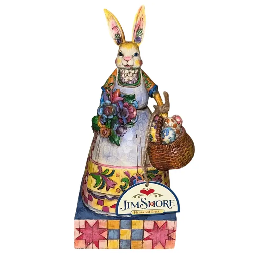 Jim Shore Heartwood Creek “Easter Bunette” Figurine In Original Box 8.5”