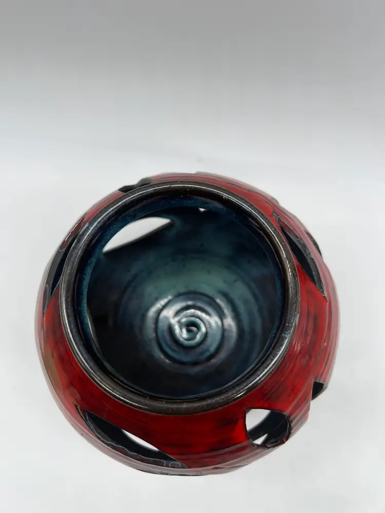 Vintage Larry Allen Pottery Vase: Handmade Art Studio Decor