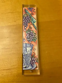 VINTAGE WATERCOLOR MEZUZAH by artist Sharon Raskin Goodman