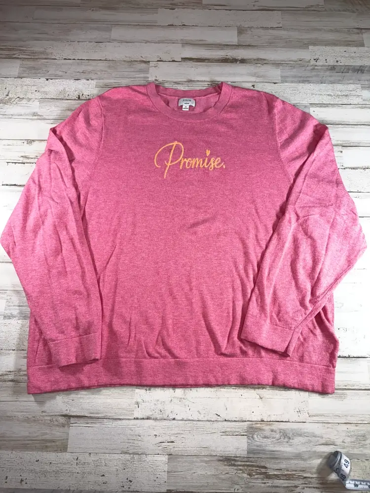 J.Crew Teddie Sweater 3X– “Promise.” 
Embroidered Cotton Pullover
