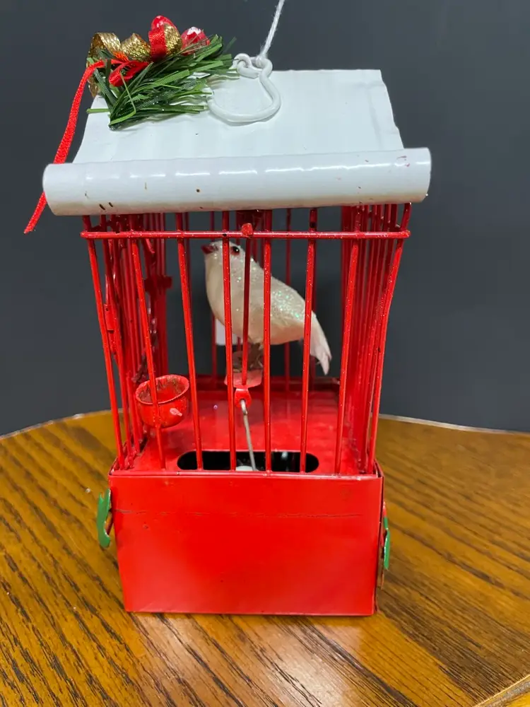 Vintage Musical Swinging Bird Cage