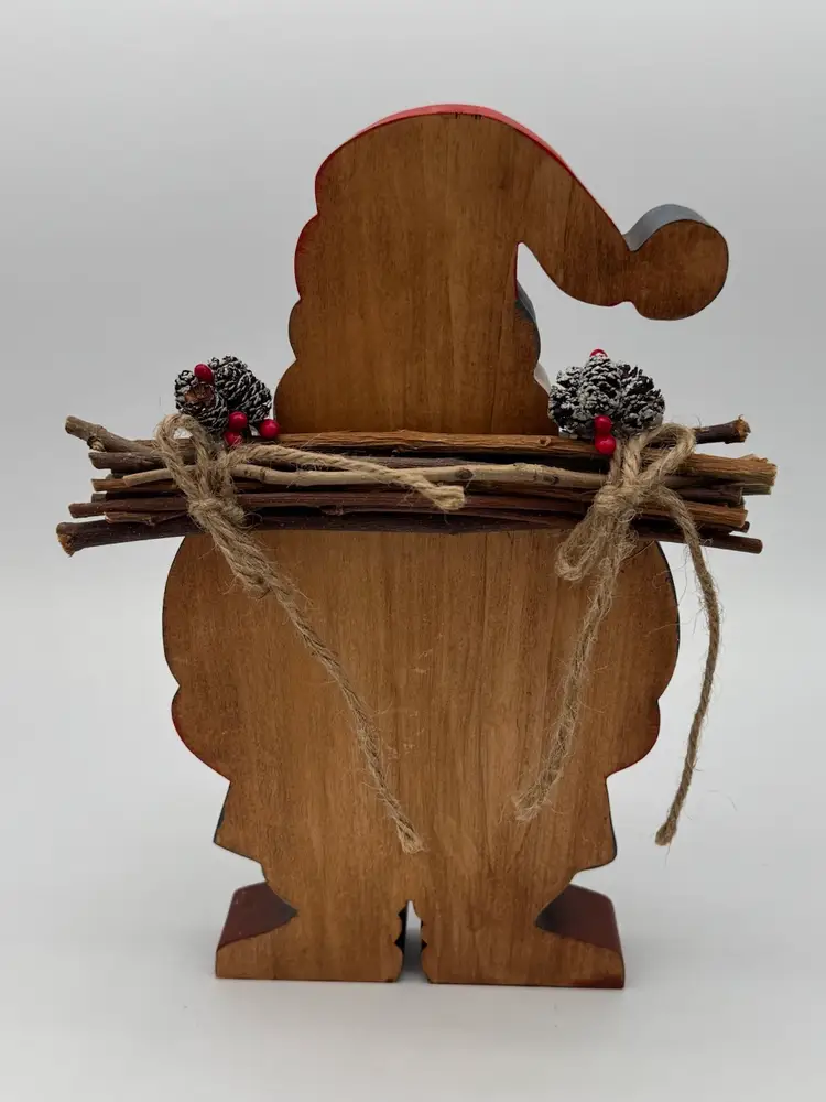 VTG SANTA Wood Folk Art Christmas Sweden Free Standing Bundle Of Sticks