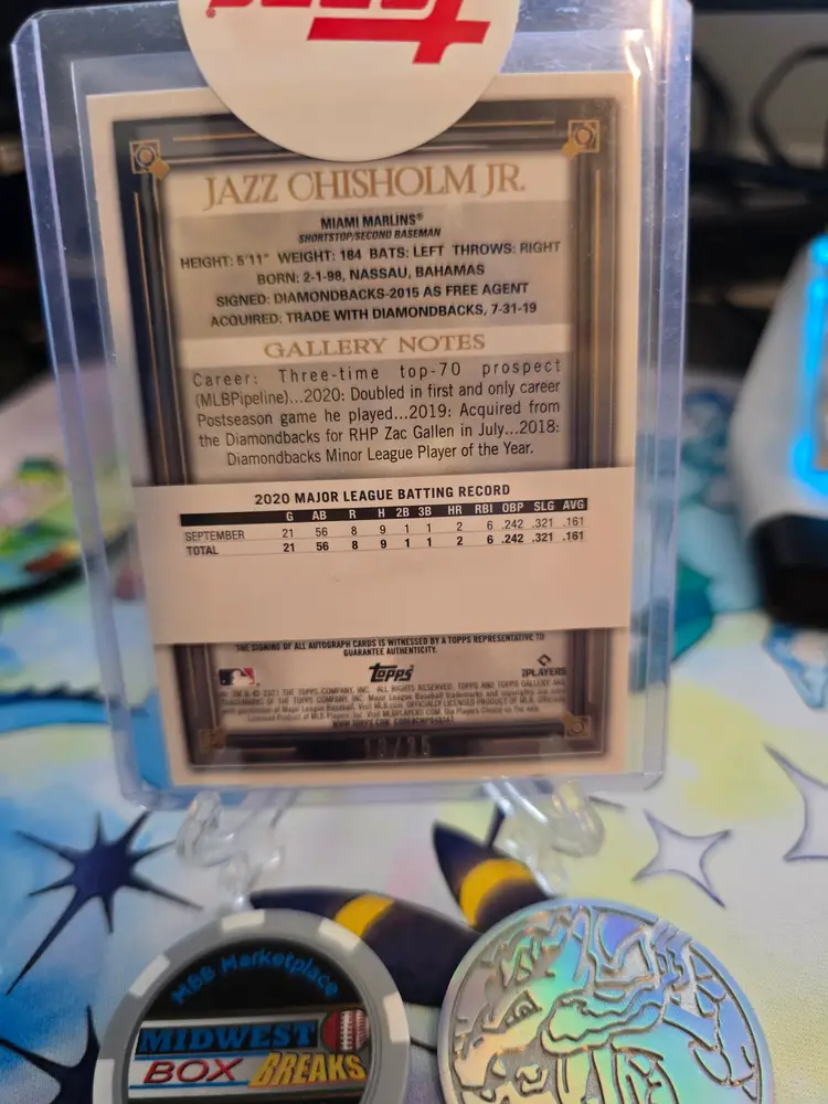 2022 Jazz Chisholm Topps Gallery Rookie Auto /25 New York Yankees