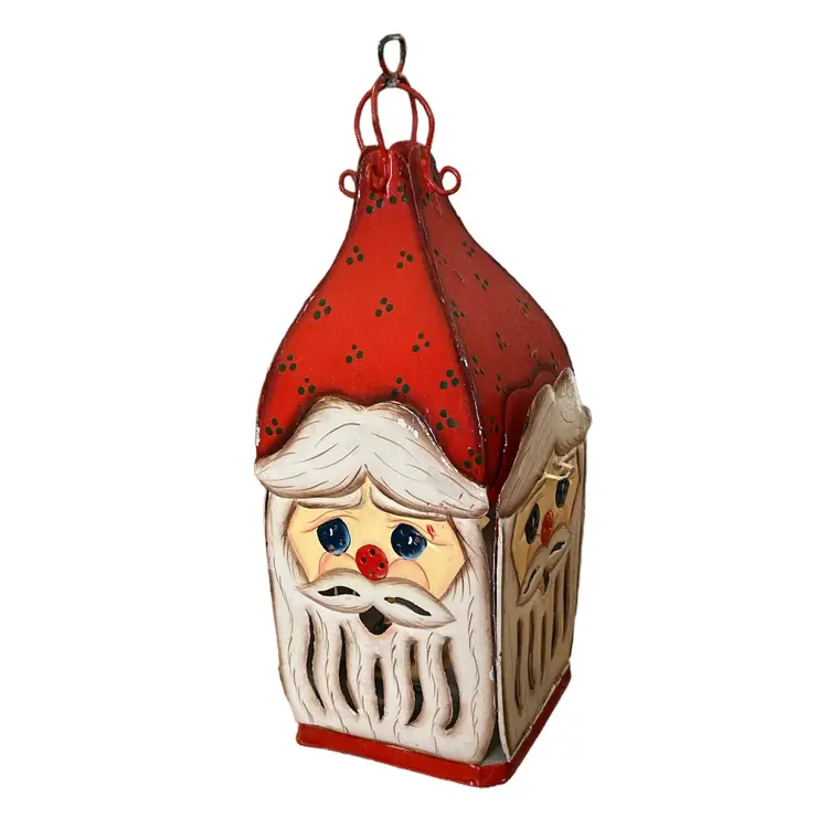 Santa Metal Candle Holder Lantern