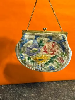 Sweet Little Antique Needlepoint Bag