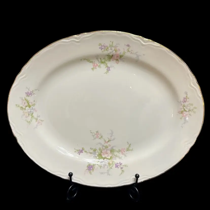 MARKDOWN! 1958 Homer Laughlin USA D58N6 Floral Serving Platter ~11.75” x 9.5”