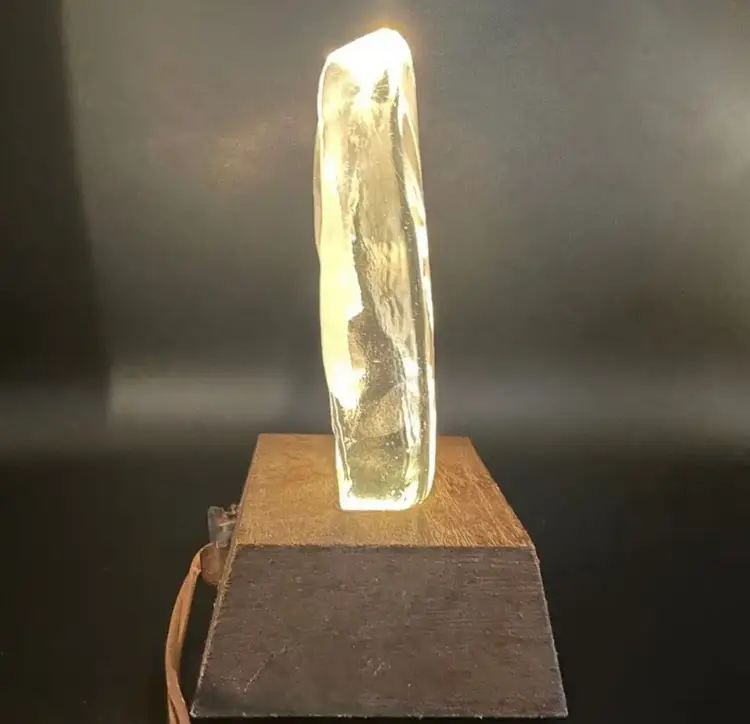 LE Smith Electric Light-Up Crystal Madonna & Child Frosted Glass Art Décor