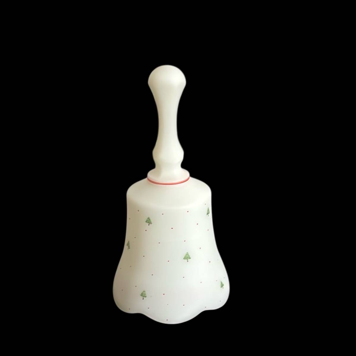 Niknax · Fenton Christmas Bell With Trees And Dots. Hand Painted And Signed