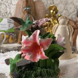 Hummingbird In Lily Figurine