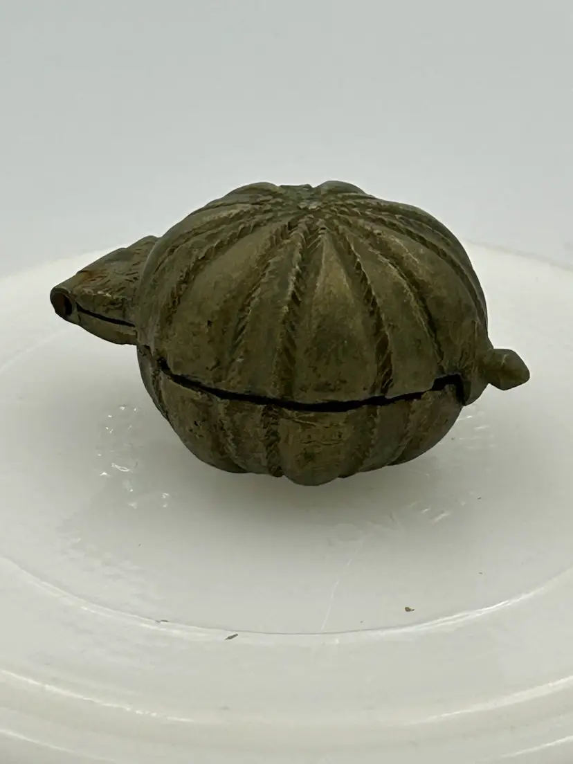 Antique Brass Small Lime Paste Chuna Box Handcrafted Engraved