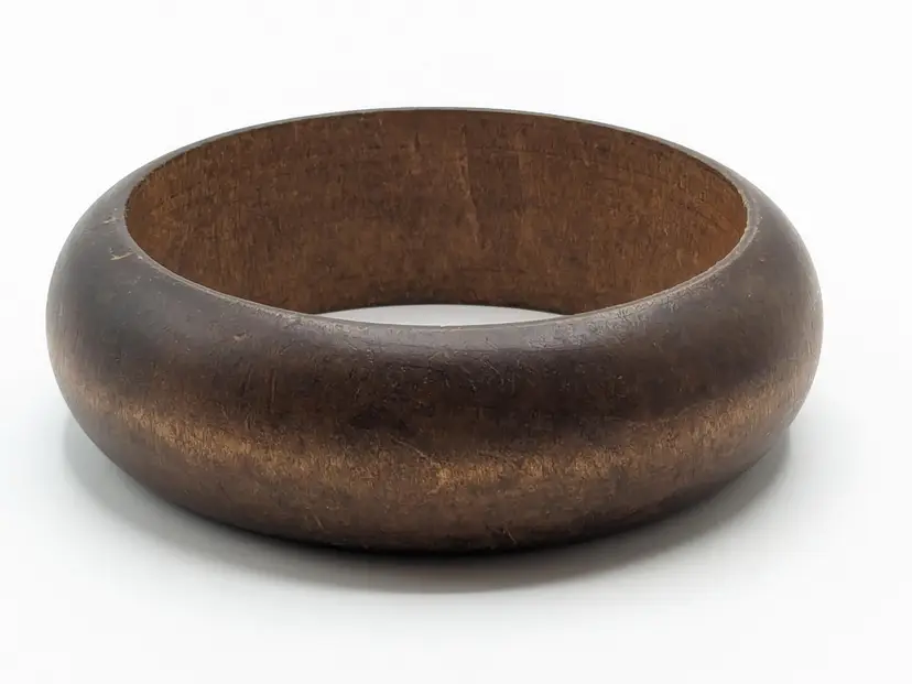 Boho Chunky Wooden Bangle Bracelet