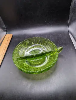 Vintage Duncan Miller Indiana Glass  Lime Sandwich Divided Dish Montgomery Ward