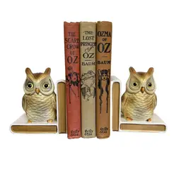Lefton Owl Bookends Mid Century Vintage Perched On Books Bookworm Bibliophile Gift Owl Bird Lover Present