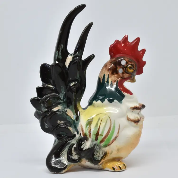 Vintage Hand Painted Ceramic Rooster 6"