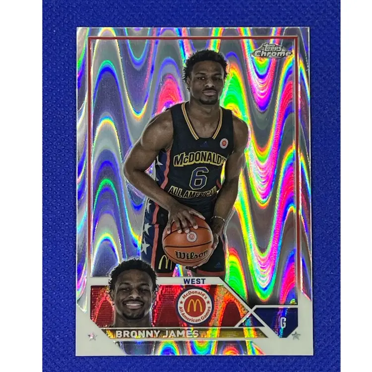 Bronny James 2023 Topps Chrome Ray Wave Refractor McDonalds All American West 69