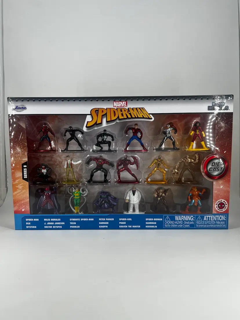 Marvel Spider-Man Nano Metalfigs 18 Piece Series 8 Set By Jada