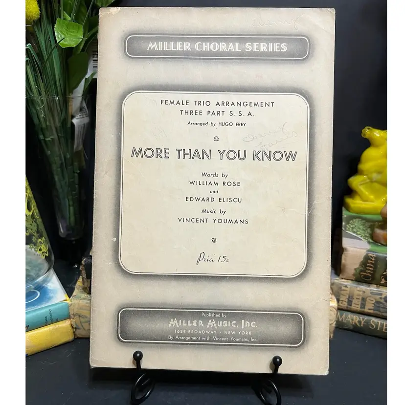 MARKDOWN! More Than You Know Miller Music Inc Sheet Music 1929