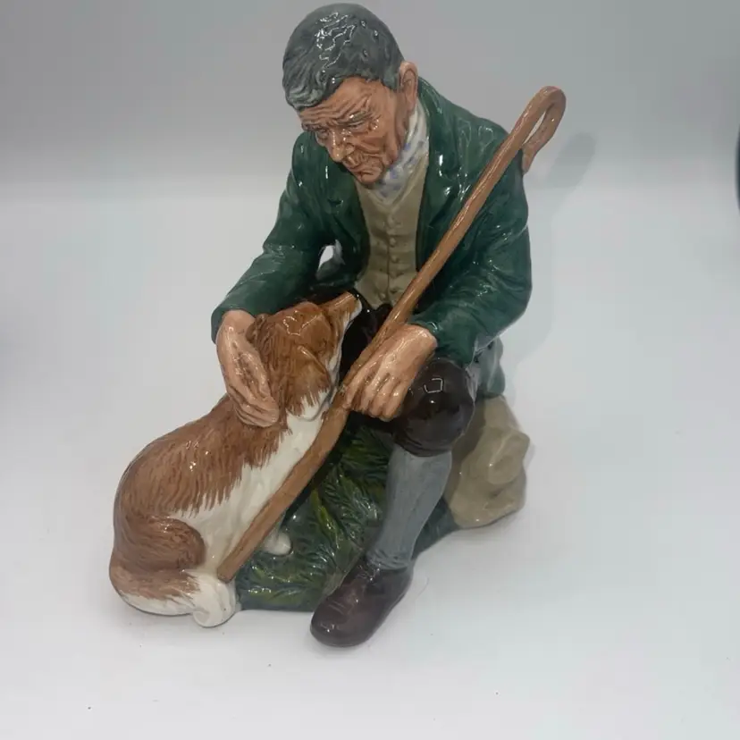 Vintage Royal Doulton Figurine "The Master" England 6” Tall Man and Dog #HN 2325