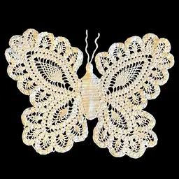 Handmade Vintage Crochet Butterfly Cream | 20”
