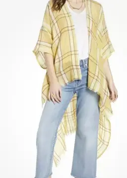 Lot of 23 Free People Reverie linen cotton plaid kimono