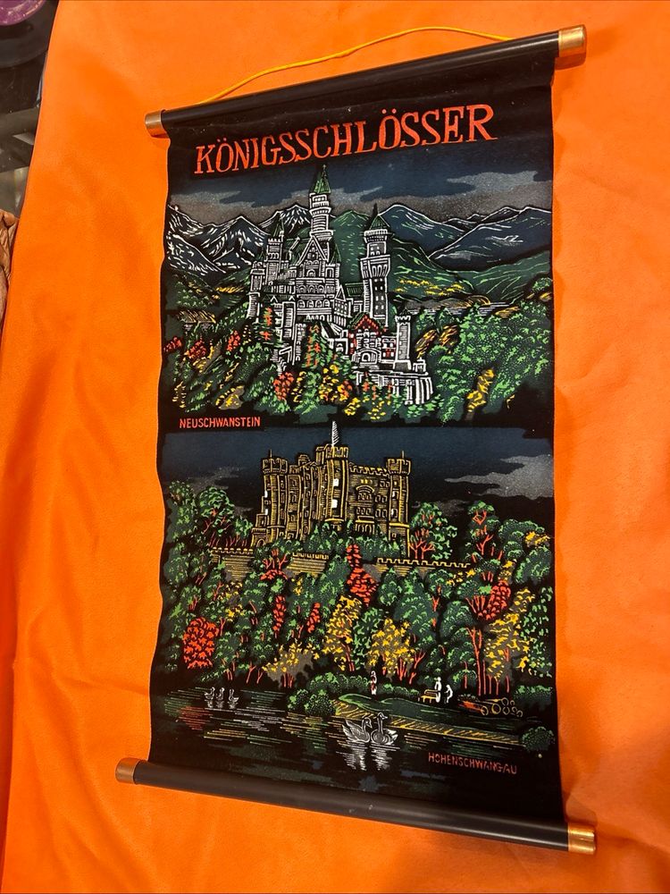 VINTAGE 1980s Konigsschlosser DECORATION BANNER