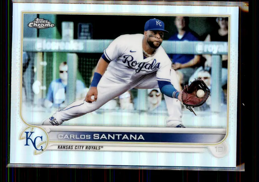 Carlos Santana 2022 Topps Chrome Refractor #143 - Kansas City Royals - (147-247)