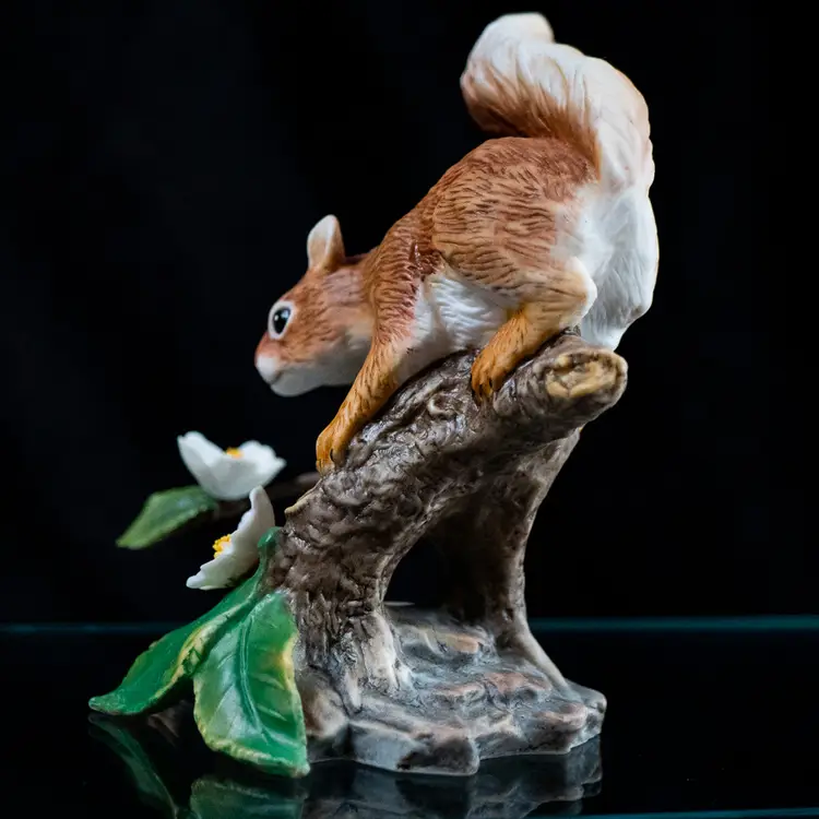 Lenox Small Red Squirrel Springtime Scamper with flowers Tabletop Figurine 1989