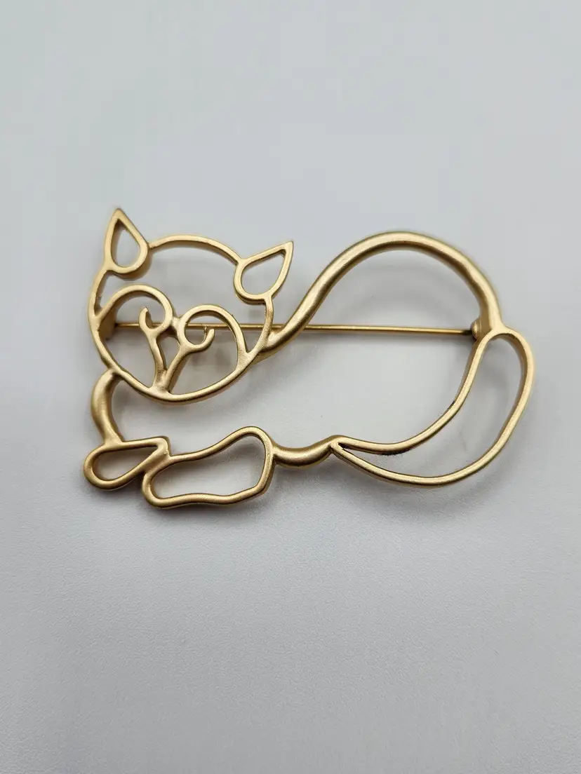 Cat Outline Brooch Pin