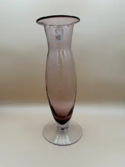 BLENKO 1991 One Year Only 911 Footed Tall Vase in Orchid Rare Hank Adams Design