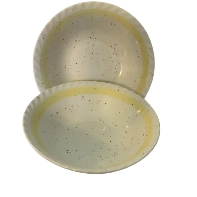 Vintage Set Of 2 Stoneware Made In Japan Bowls 7” Diameter 2” Tall