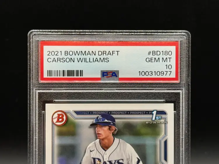 Carson Williams PSA 10 2021 Bowman Draft #BD 180 Tampa Bay Rays
