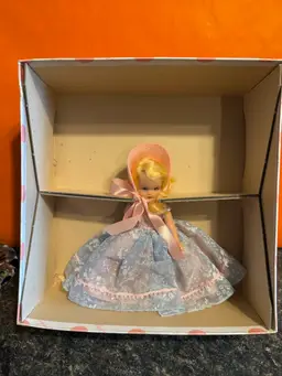 Nancy Ann Doll In Box With Pink Bonnet Sleepy Eyes