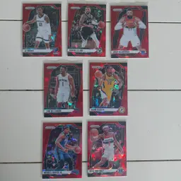 Lot of 14 red ice Prizm. 2024-25 Panini Prizm basketball.