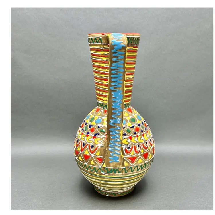 Vintage 1950’s Mid Century Modern Marmaca Italy Enameled Ceramic Art Pottery Pitcher